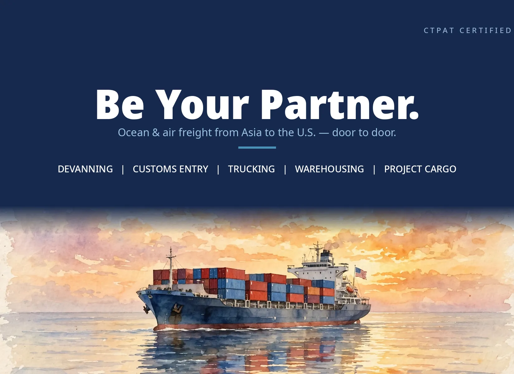 Bestway Logistics 货轮水彩画